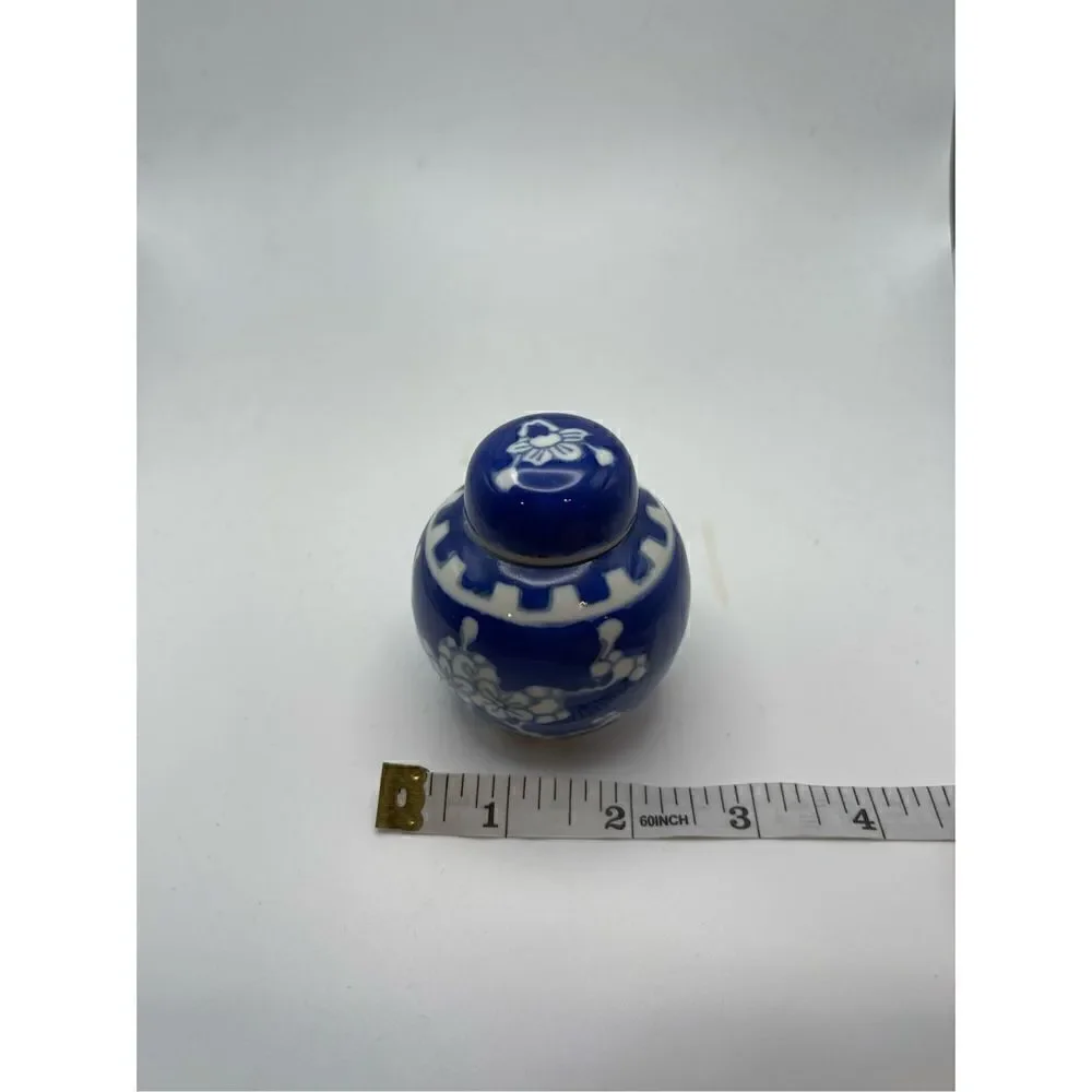 Ginger Jar small vintage cherry blossom blue white